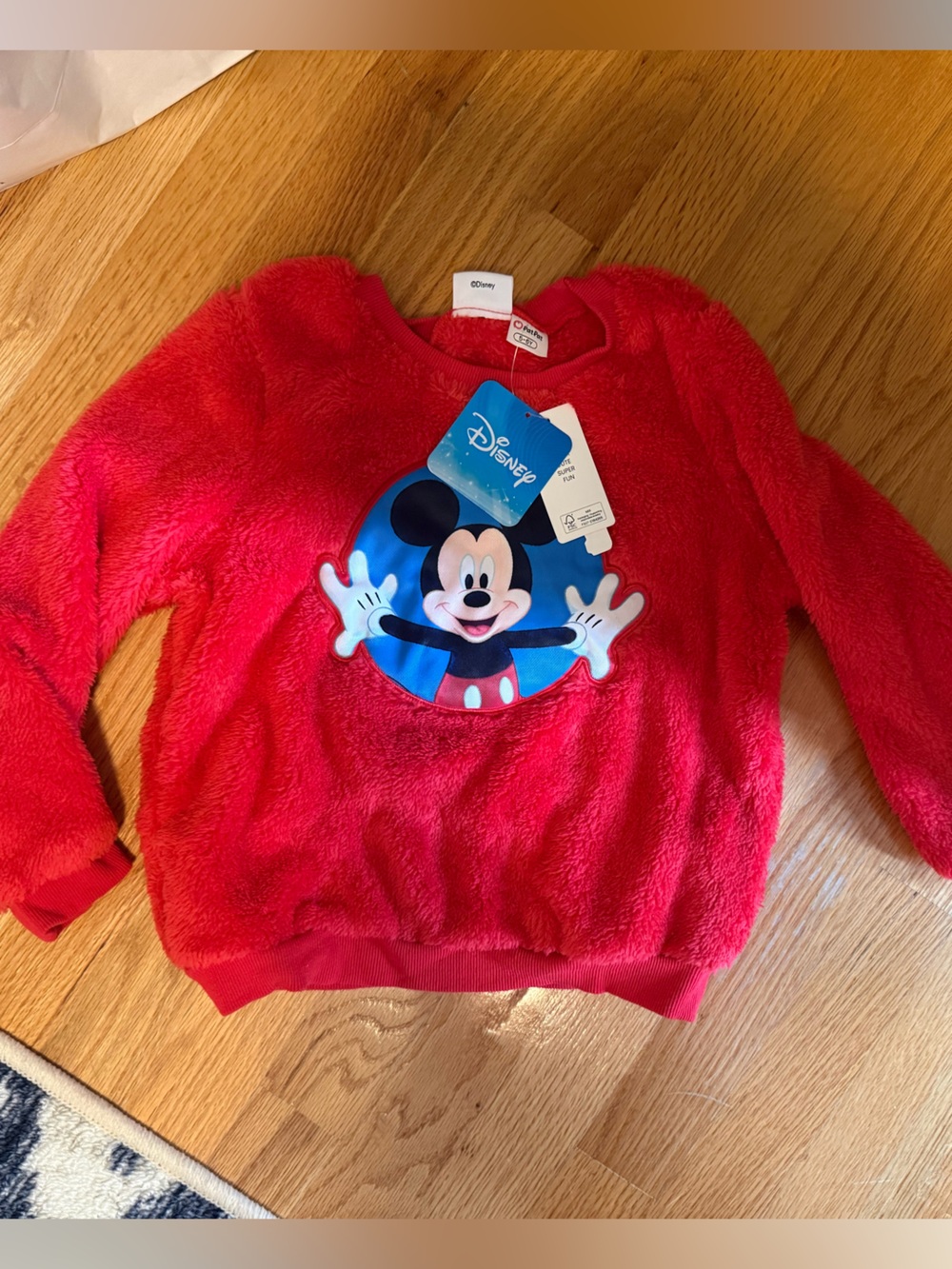 Disney Red Mickey Mouse Plush Cozy Pullover 5-6 years